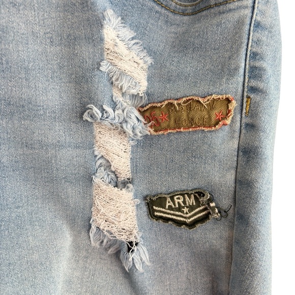 1826 Jeans Bermuda Shorts Womens Plus Size 18 Stretch Denim Distressed Patriotic - Picture 4 of 14